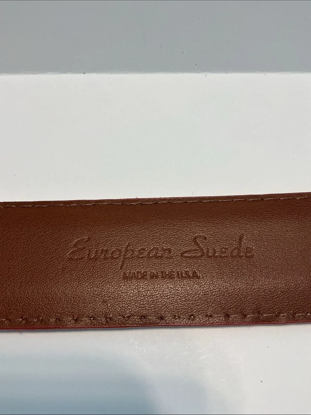 Men’s Torino European Suede Red Belt Sz 38